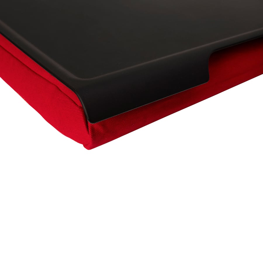 Laptray, Antislip - Svart/Röd. 46x38x6,5 cm. Plast/Bomull - 6