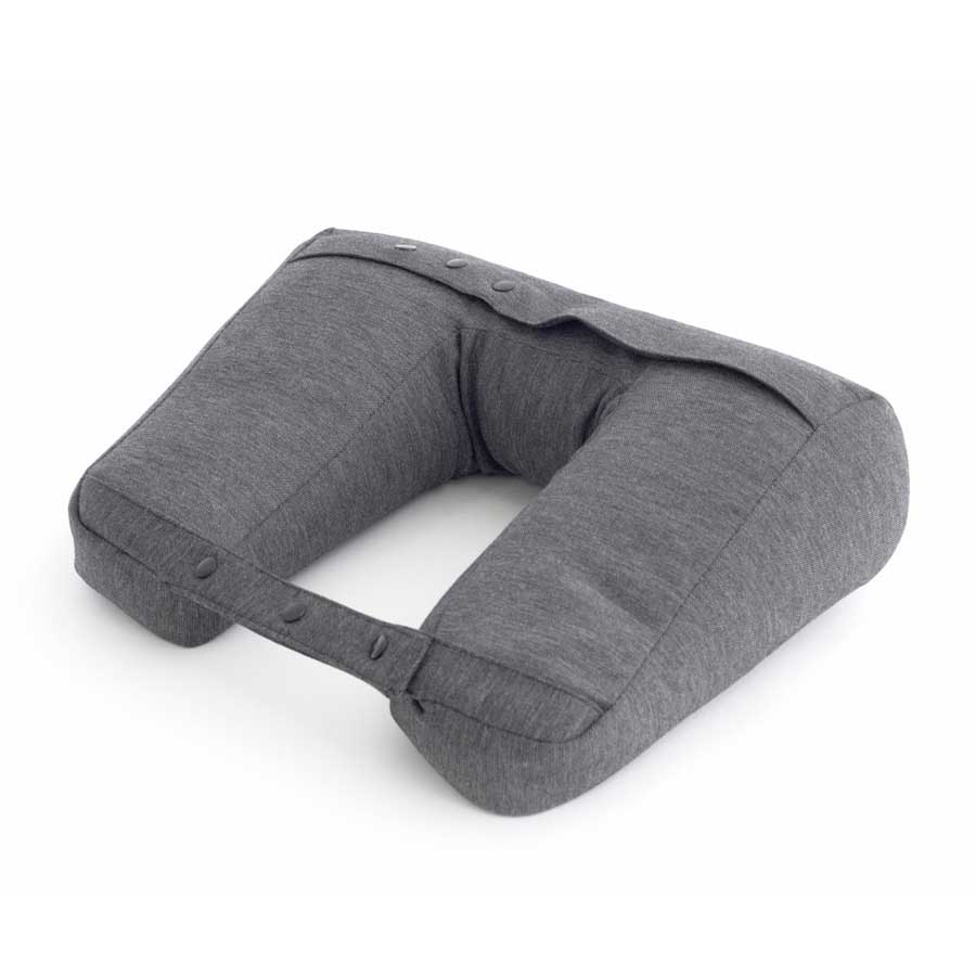 Kneck™ Travel Pillow 3-in-1. Comfort Plus. Resekudde för laptop, surfplatta & nacke - Salt & Pepper Grå kudde. 33x28x10 cm. Bomullsmix - 8