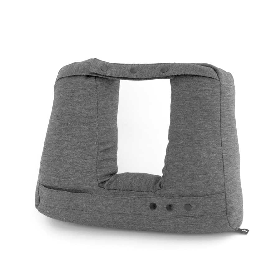 Kneck™ Travel Pillow 3-in-1. Comfort Plus. Resekudde för laptop, surfplatta & nacke - Salt & Pepper Grå kudde. 33x28x10 cm. Bomullsmix - 9