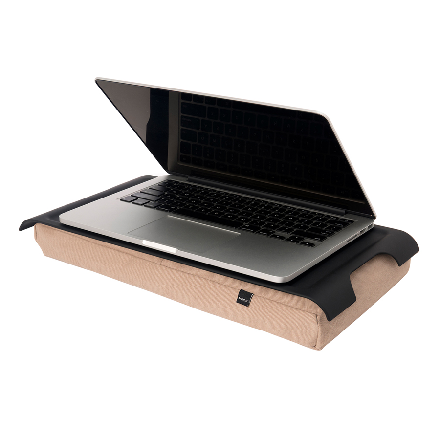 Mini Laptray Antislip Svart/Sand - 43x23x6,5 cm. Plast/Bomull - 3