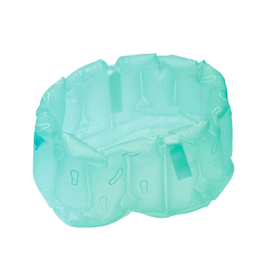 Uppblåsbart Fotbad med handtag - Aqua grön. 26x38x20 cm. Återvunnen plast (vinyl, BPA fri) - 1