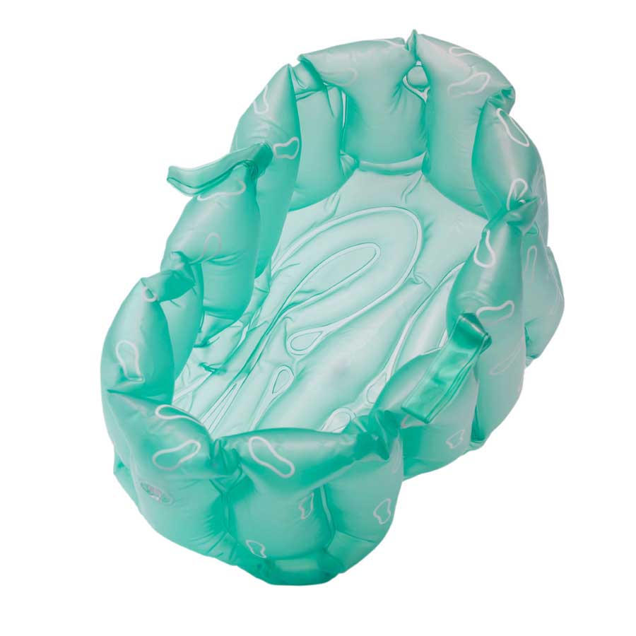 Uppblåsbart Fotbad med handtag - Aqua grön. 26x38x20 cm. Återvunnen plast (vinyl, BPA fri) - 5