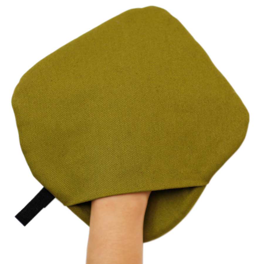 Non-Slip Grytlapp med ficka 3-in-1 - Olivgrön. ø 22 cm. Bomull. Silikon - 2