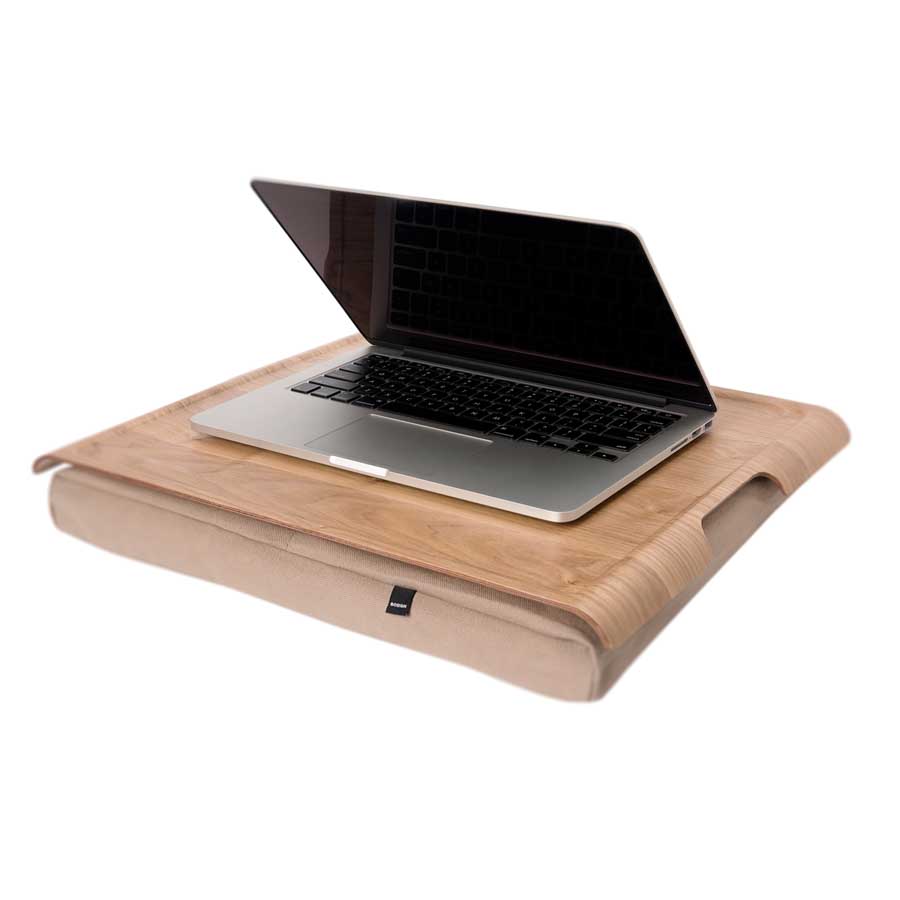 Laptray. Willow wood. Natural cushion. Lacquered surface