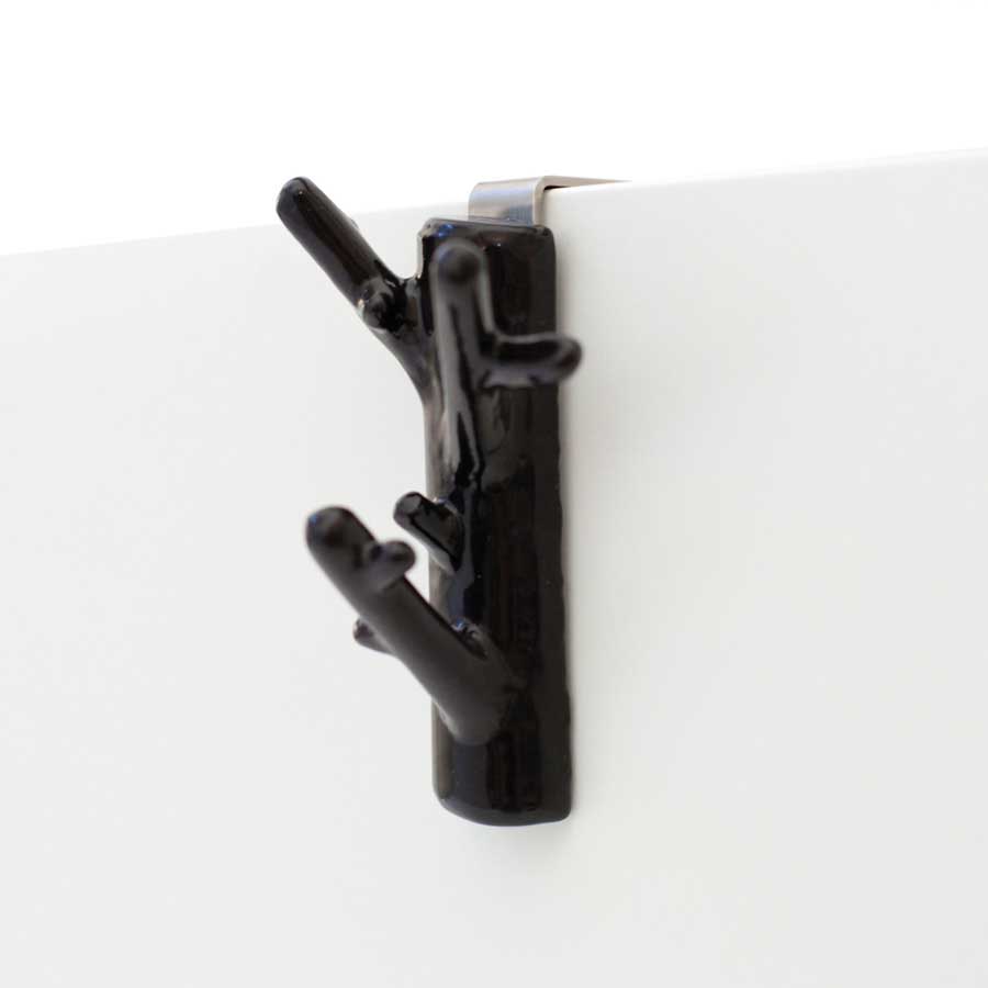 Hängare Branch Hanger Mini. Krok över kökslåda - Svartbrun. 5,5x9x4 cm. Gjutjärn - 1