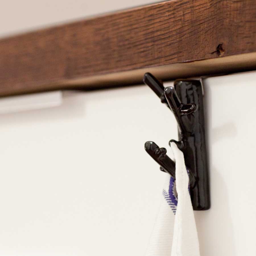 Hängare Branch Hanger Mini. Krok över kökslåda - Svartbrun. 5,5x9x4 cm. Gjutjärn - 2
