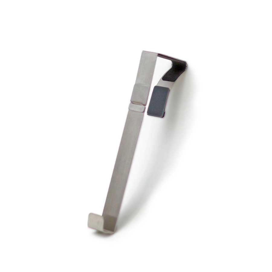 Flexibel hängare över dörren, enkel krok. Smart hooks - Borstad/Grå. 2,4x6,3x22 cm. Borstat rostfritt stål, silikon