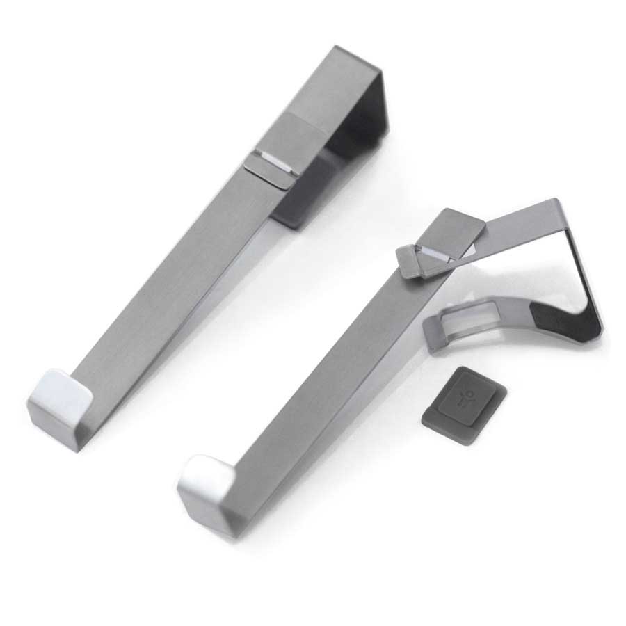 Flexibel hängare över dörren, enkel krok. Smart hooks - Borstad/Grå. 2,4x6,3x22 cm. Borstat rostfritt stål, silikon - 2