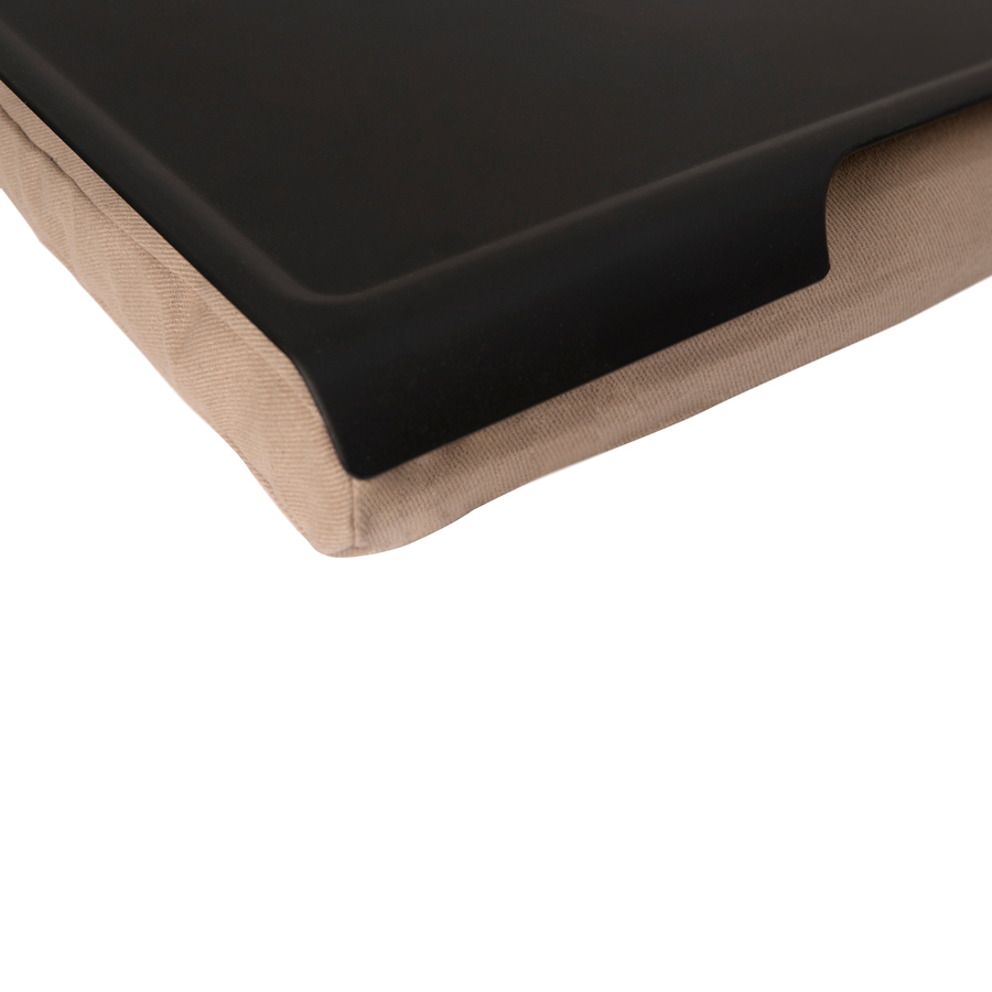 Laptray, Antislip - Black/Brown. 46x38x6,5 cm. Plastic/Cotton - 6