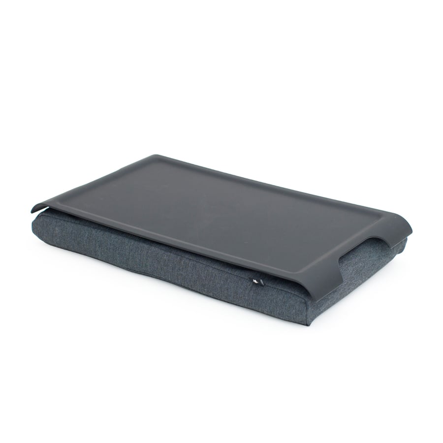 Mini Laptray Antislip - Svart/Salt & Pepper kudde  43x23x6,5 cm. Plast/Bomull