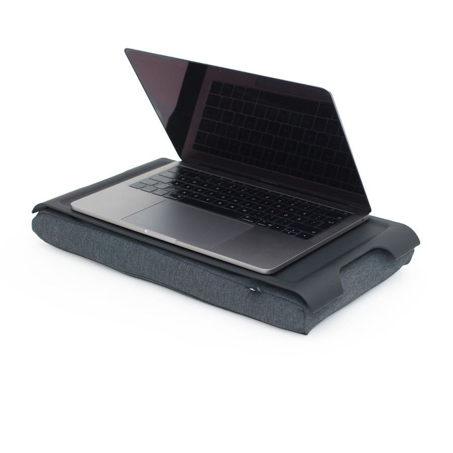 Mini Laptray Antislip - Svart/Salt & Pepper kudde  43x23x6,5 cm. Plast/Bomull - 1