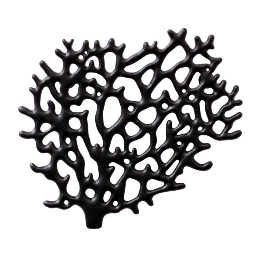 Smyckeshängare Coral Hook - Matt svart. 22x18,5x2,5 cm. Gjuten zink