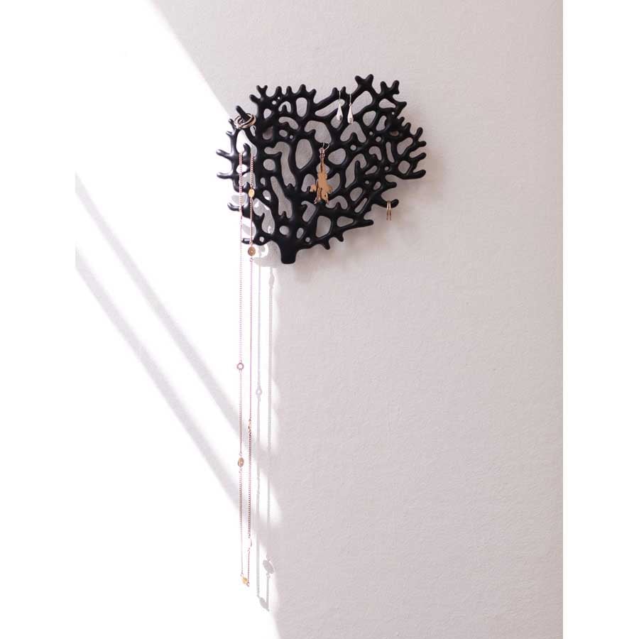 Smyckeshängare Coral Hook - Matt svart. 22x18,5x2,5 cm. Gjuten zink - 2