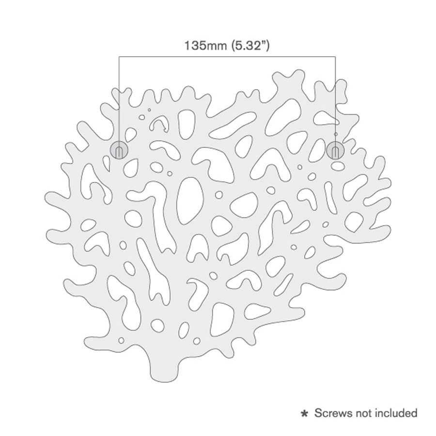 Smyckeshängare Coral Hook - Vit. 22x18,5x2,5 cm. Gjuten zink - 6