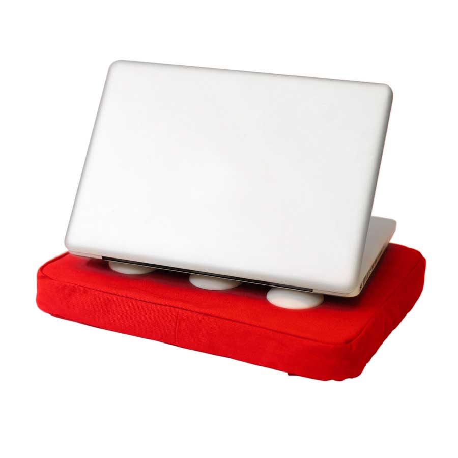 Surfpillow för laptop - Röd/Vit. 37x27x6 cm. Bomull/Silikon - 1
