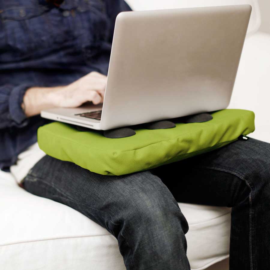 Surfpillow Hitech för laptop - Limegrön/Svart. 37x27x6 cm. Polyester/Silikon - 2