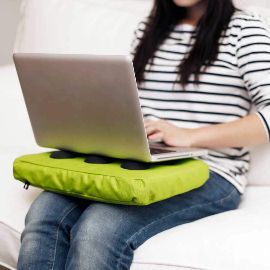 Surfpillow Hitech för laptop - Limegrön/Svart. 37x27x6 cm. Polyester/Silikon - 3