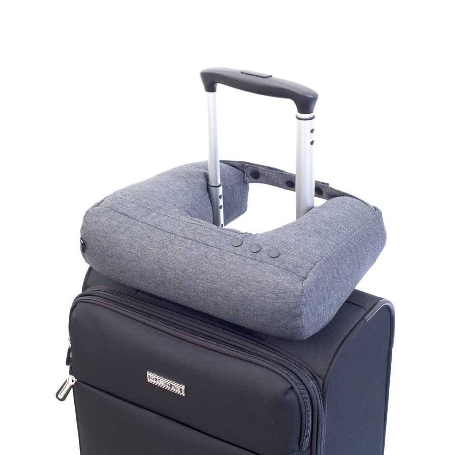 Kneck™ Travel Pillow 3-in-1. Comfort Plus. Resekudde för laptop, surfplatta & nacke - Salt & Pepper Grå kudde. 33x28x10 cm. Bomullsmix - 4