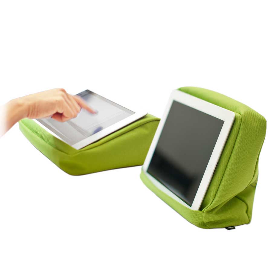 Tabletpillow Hitech 2 med förvaringsficka för iPad/tablet PC - Limegrön/Svart. 27x9,5x22 cm. Polyester/Silikon - 4