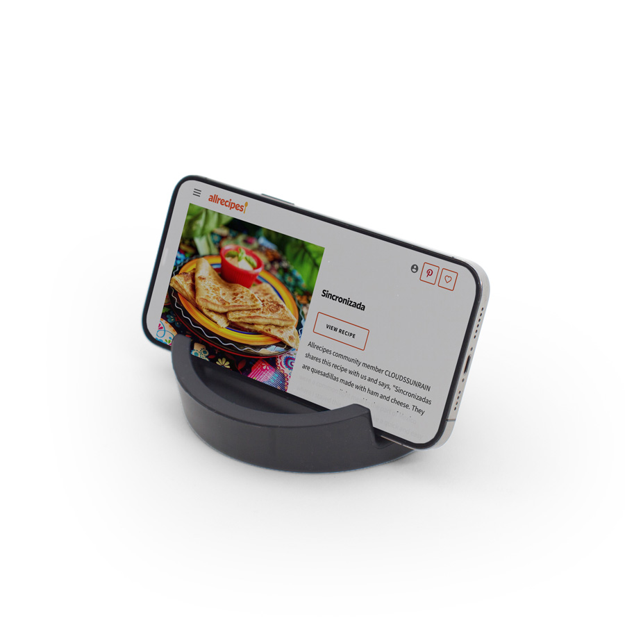 iPad ställ Kitchen Tablet Stand. Kokboksstöd för iPad/tablet PC - Svart. ø11,4 cm, 4,5 cm hög. Silikon - 5