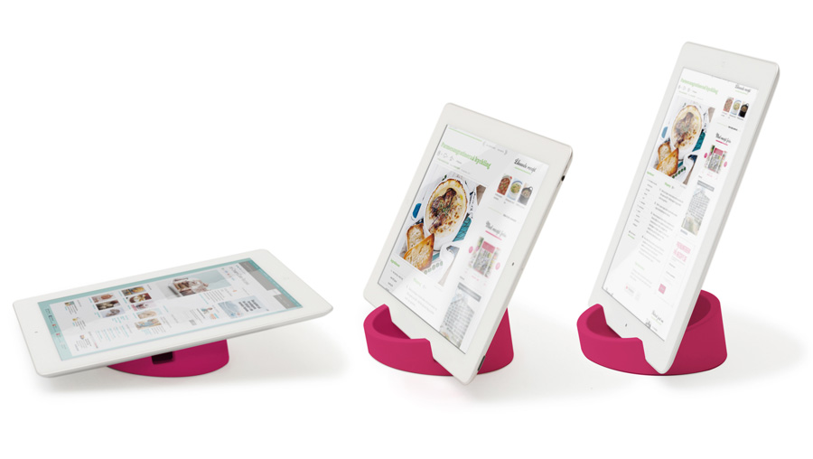 iPad ställ Kitchen Tablet Stand. Kokboksstöd för iPad/tablet PC - Cerise. ø11,4 cm, 4,5 cm hög. Silikon - 2