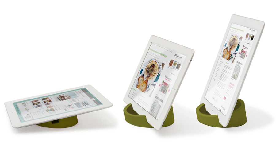 iPad ställ Kitchen Tablet Stand. Kokboksstöd för iPad/tablet PC - Limegrön. ø11,4 cm, 4,5 cm hög. Silikon - 2