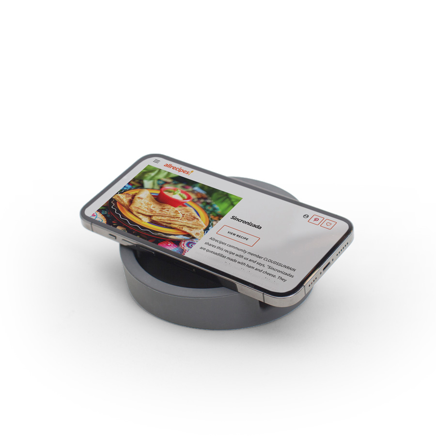 iPad ställ Kitchen Tablet Stand. Kokboksstöd för iPad/tablet PC - Grafitgrå. ø11,4 cm, 4,5 cm hög. Silikon - 6