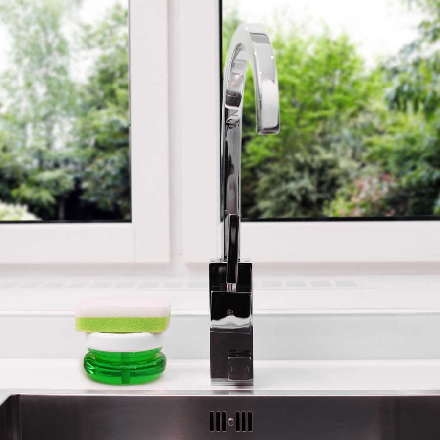Miljövänlig Diskmedelspump Do-Dish™ - Vit./Klar. 10x10x6 cm. PET/Plast - 8