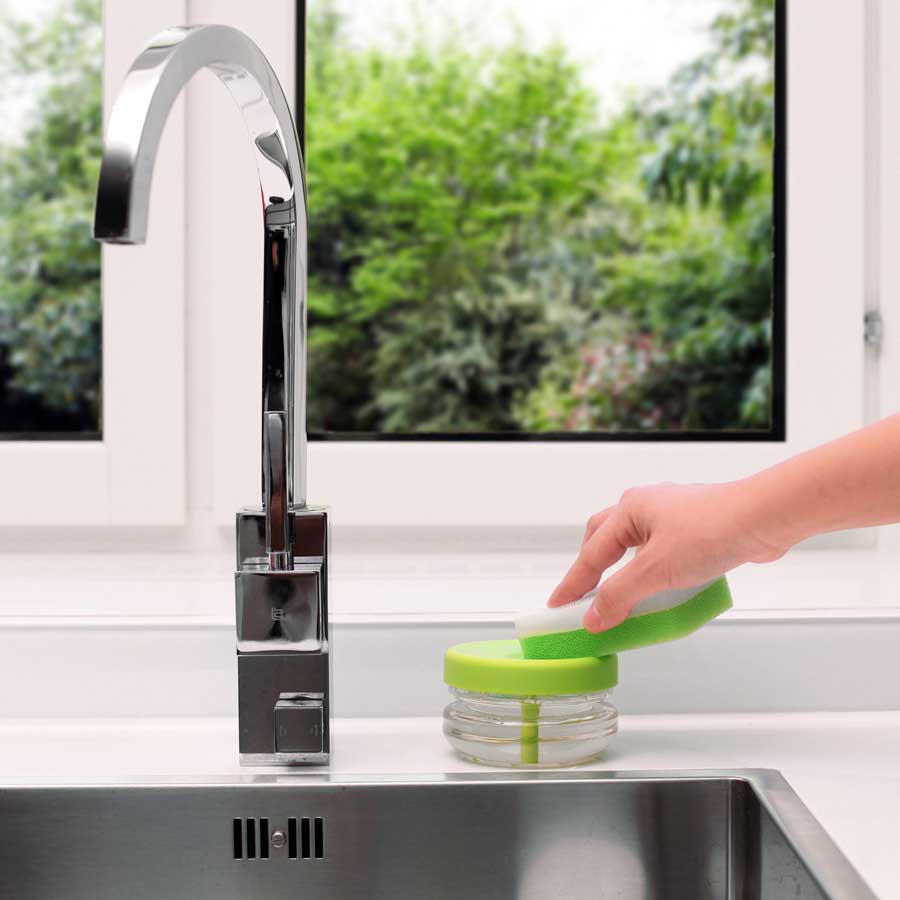 Miljövänlig Diskmedelspump Do-Dish™ - Limegrön/Klar. 10x10x6 cm. PET/Plast - 2
