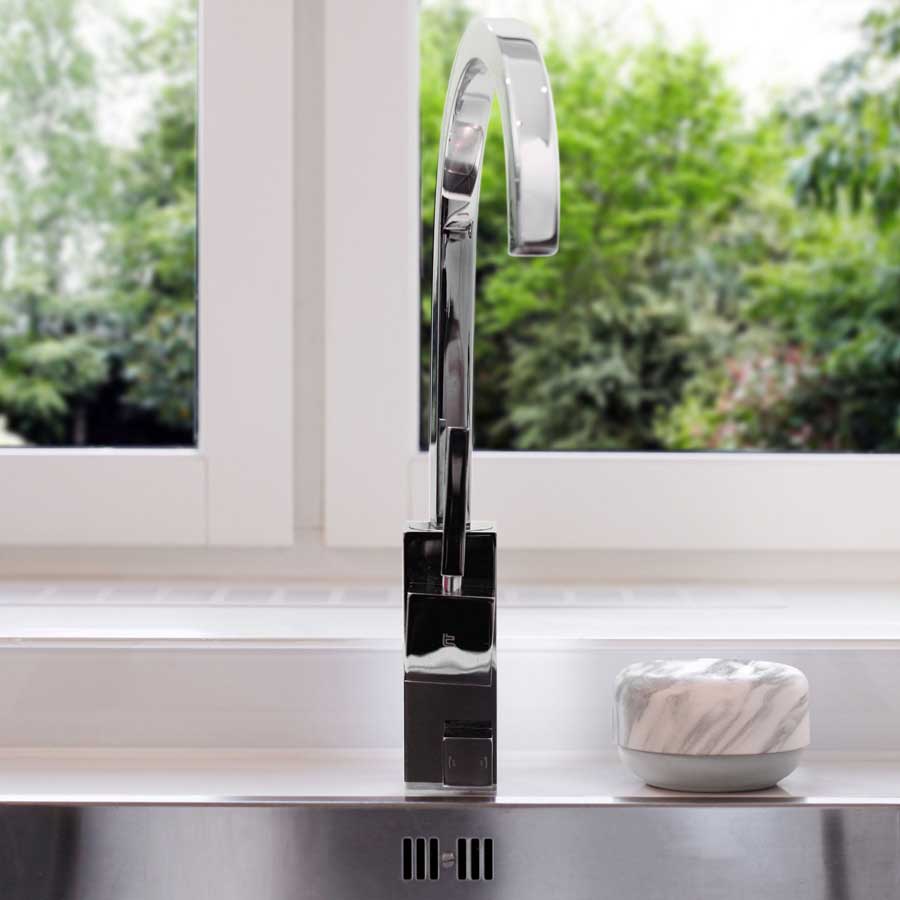 Miljövänlig Diskmedelspump Do-Dish™ - Ljus marmordekor/ Ljusgrå. ø11x6,5 cm. PET/Plast/Silikon - 1