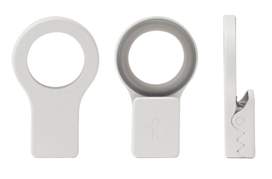 Hållare för kökshandduk Loop, 2-pack - Vit. 2,9x1,0x4,8 cm. Plast/Silikon - 1