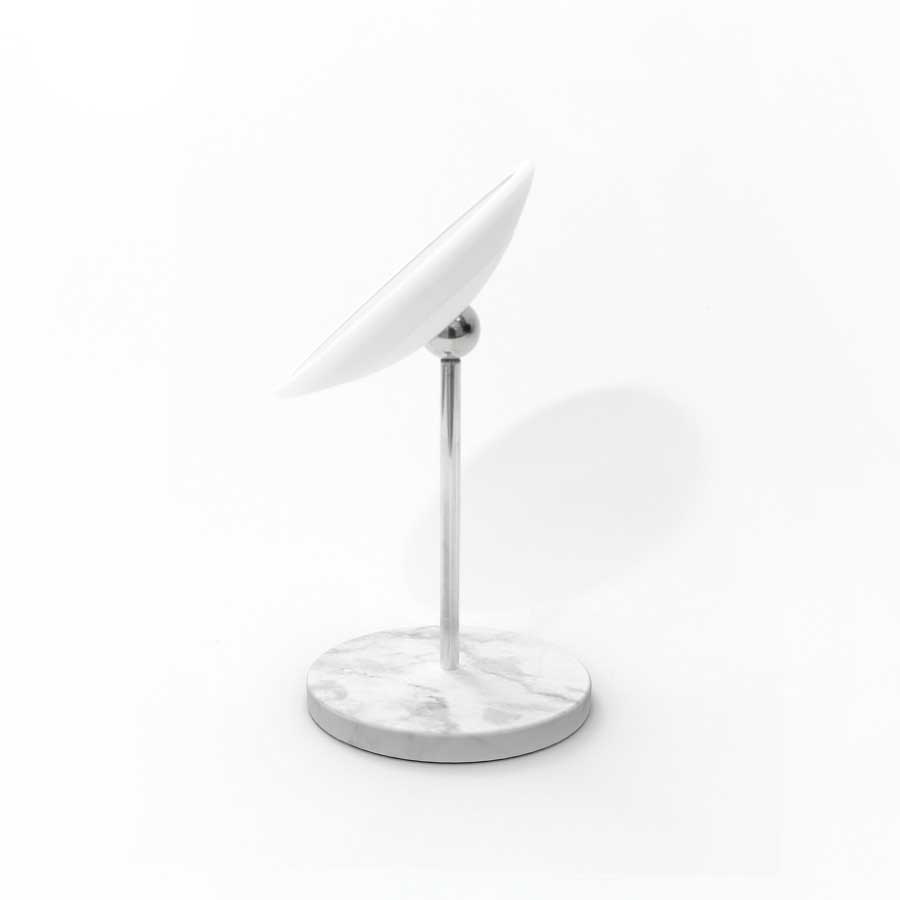 Löstagbar Make-up spegel X5. AirMirror™ Table Stand. Bordsmodell - Marmor. Vit, grå. ø 16,5 cm, 3 cm djup. Glas. Silikon - 5