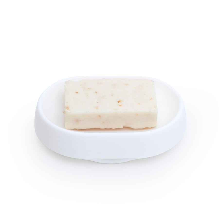 Tvålfat Soap Saver Flow PLUS. Oval - Vit. 14x10x3,5 cm. Silikon - 4