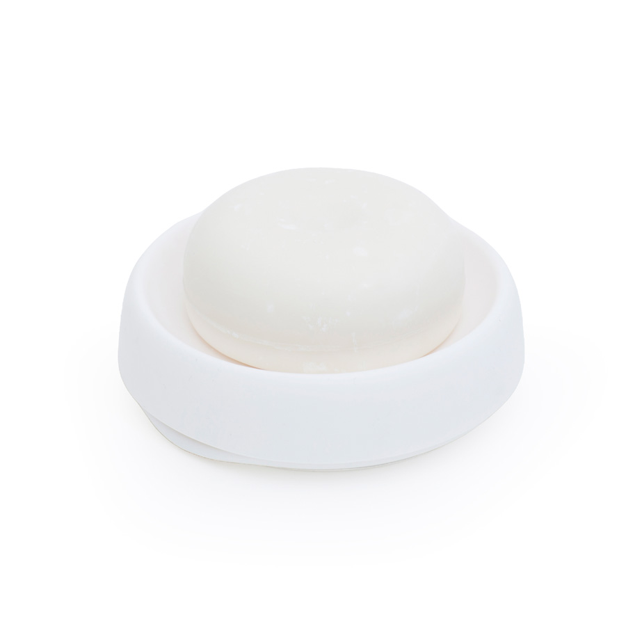 Tvålfat Soap Saver Flow PLUS. Round  - Vit 12x3,5 cm. Silikon - 3