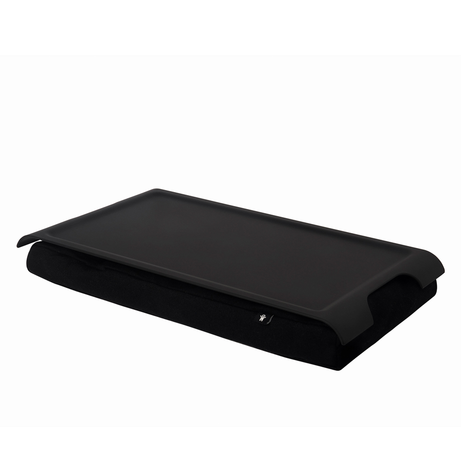 Mini Laptray Antislip - Svart/Svart. 43x23x6,5 cm. Plast/Bomull