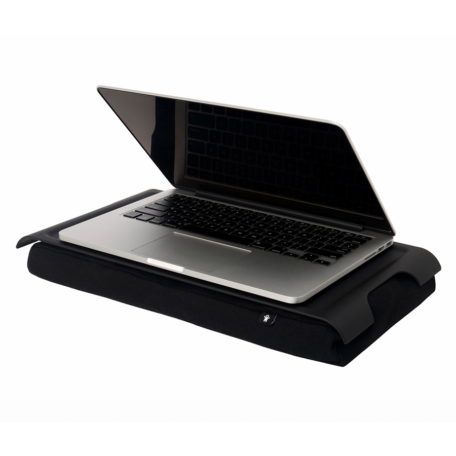 Mini Laptray Antislip - Svart/Svart. 43x23x6,5 cm. Plast/Bomull - 1