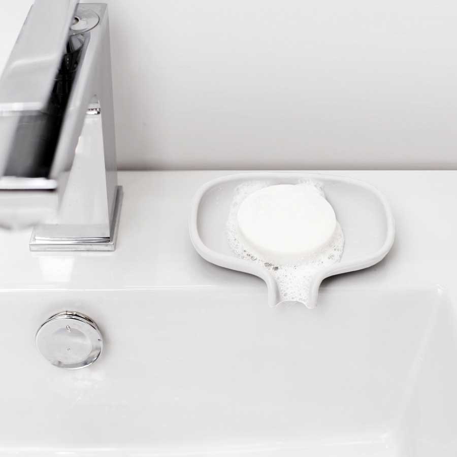 Tvålfat, Soap Saver Flow S - Vit. 10,8x8,5x2 cm. Silikon - 2