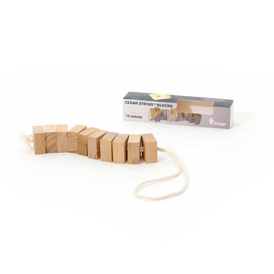 Doftblock på snöre. Cedar String Blocks™. Cederträ (vit), 10-pack - Naturträ. 3x3 cm. Trä - 9