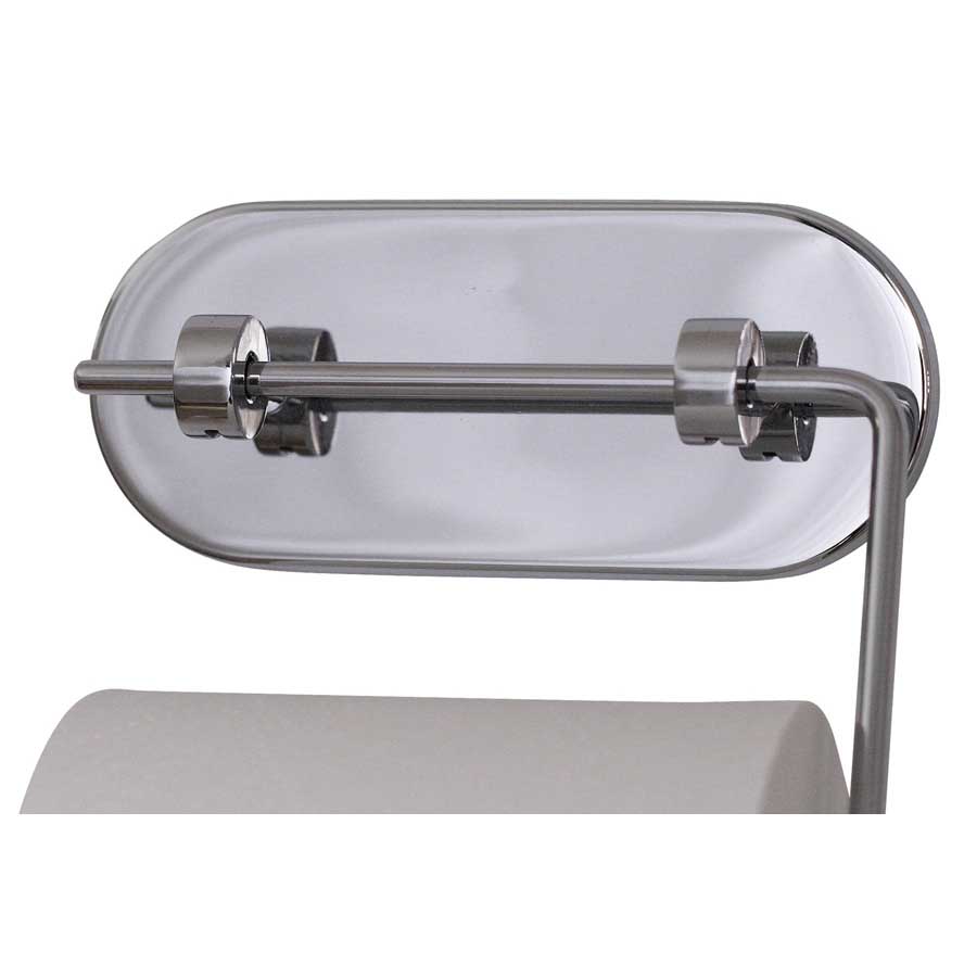 Toalettpappershållare Round Invisible, dolt sugproppsfäste. - Polerat stål. 12,5 x5,2 cm. Kromat rostfritt stål - 3