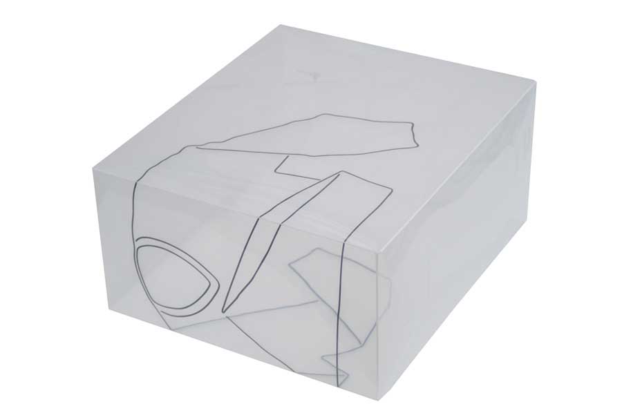Box för tröjor, 2-pack - Klar/Svart. 32x28x15 cm. Plast