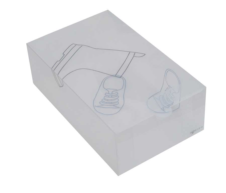 Skobox för barnskor/barnstövlar, 2-pack - Klar/Svart. 29,5x18x9,5 cm. Plast - 2