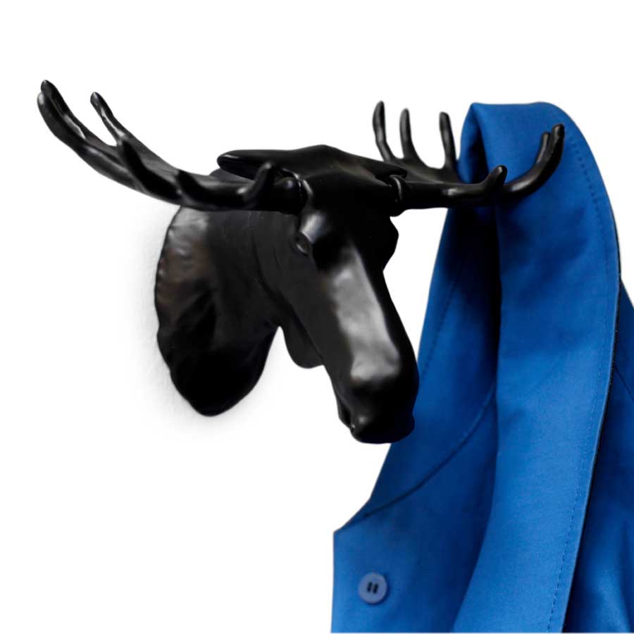 Moose Hook - Matt Svart. 22x12,5x13,8 cm. Lackerad gjuten zink